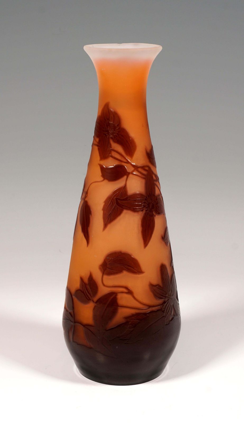 Art Nouveau Flacon Shape Vase With Clematis Decor, émile Gallé, France 1903/04 photo Home Decor