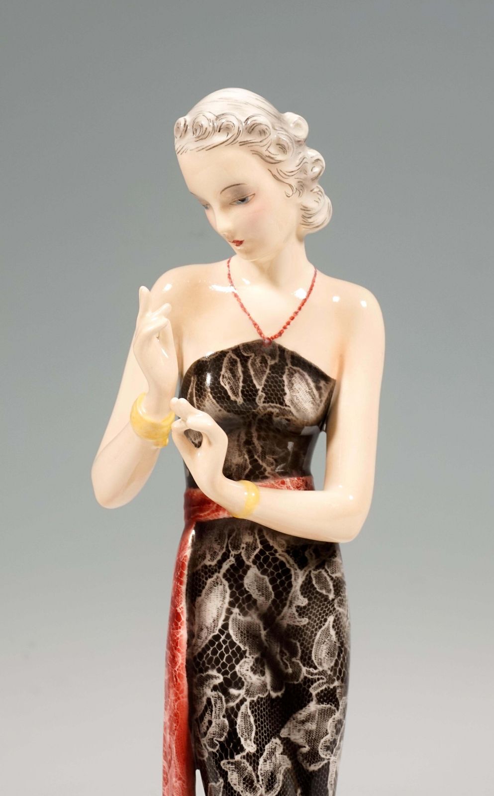 Goldscheider Vienna Art Deco 'Fashion Figurine' By Claire Weiss, Ca 1938 photo 2487.0