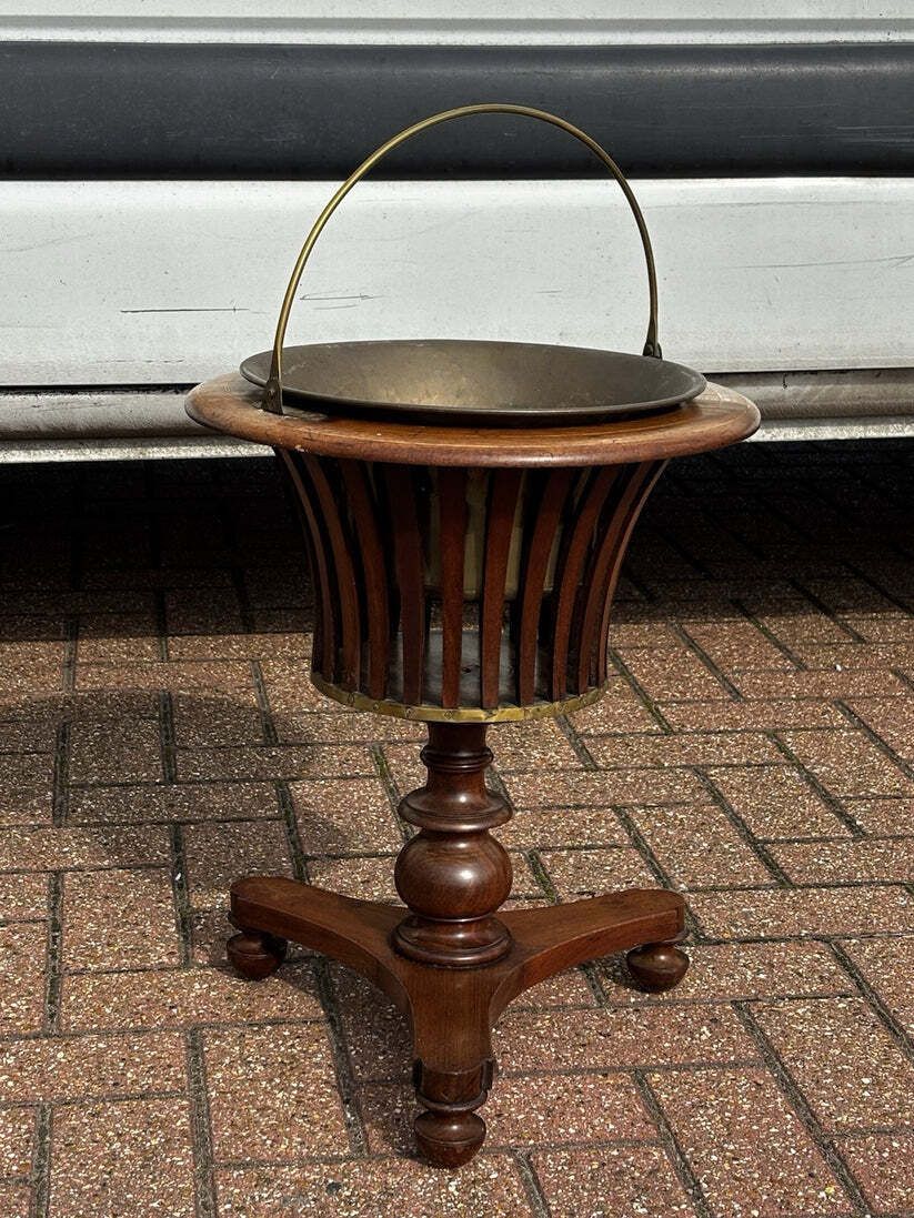 Victorian Walnut Peat Bucket, Coal / Kindling. photo furniture