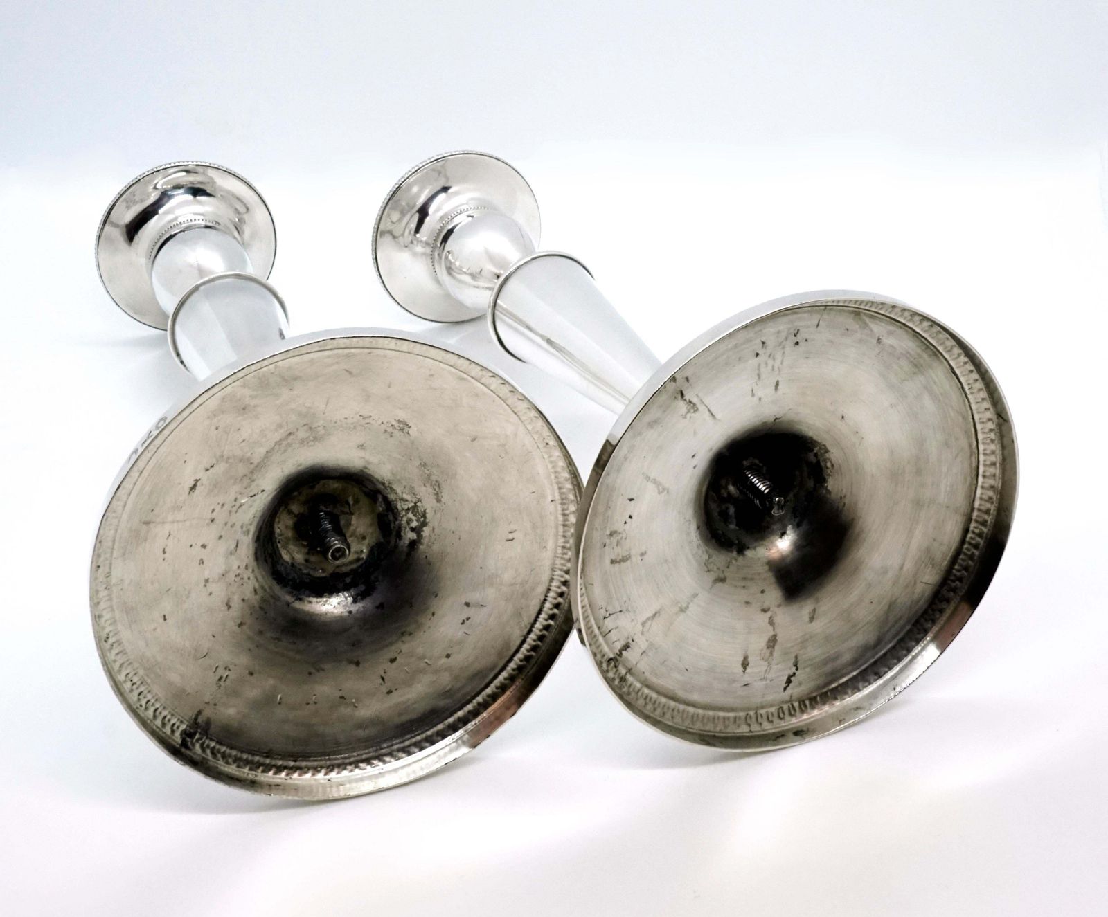 Pair Of Italian Empire Silver Candlesticks, Milan, Circa 1810 photo Home Decor