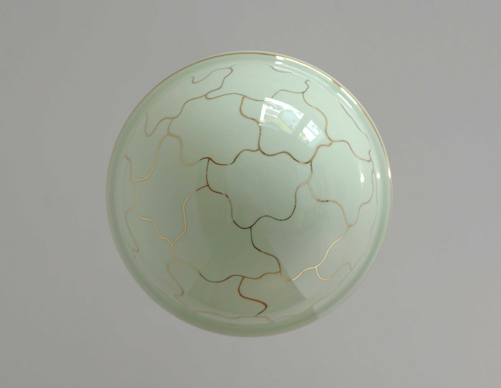 Redesign Pendant Lamp / Ceiling Light / Art Deco / Mint Green Hand Blown Glass / Light Fixture / Hanging Lamp / Antique Lamp / Old Lighting photo for sale