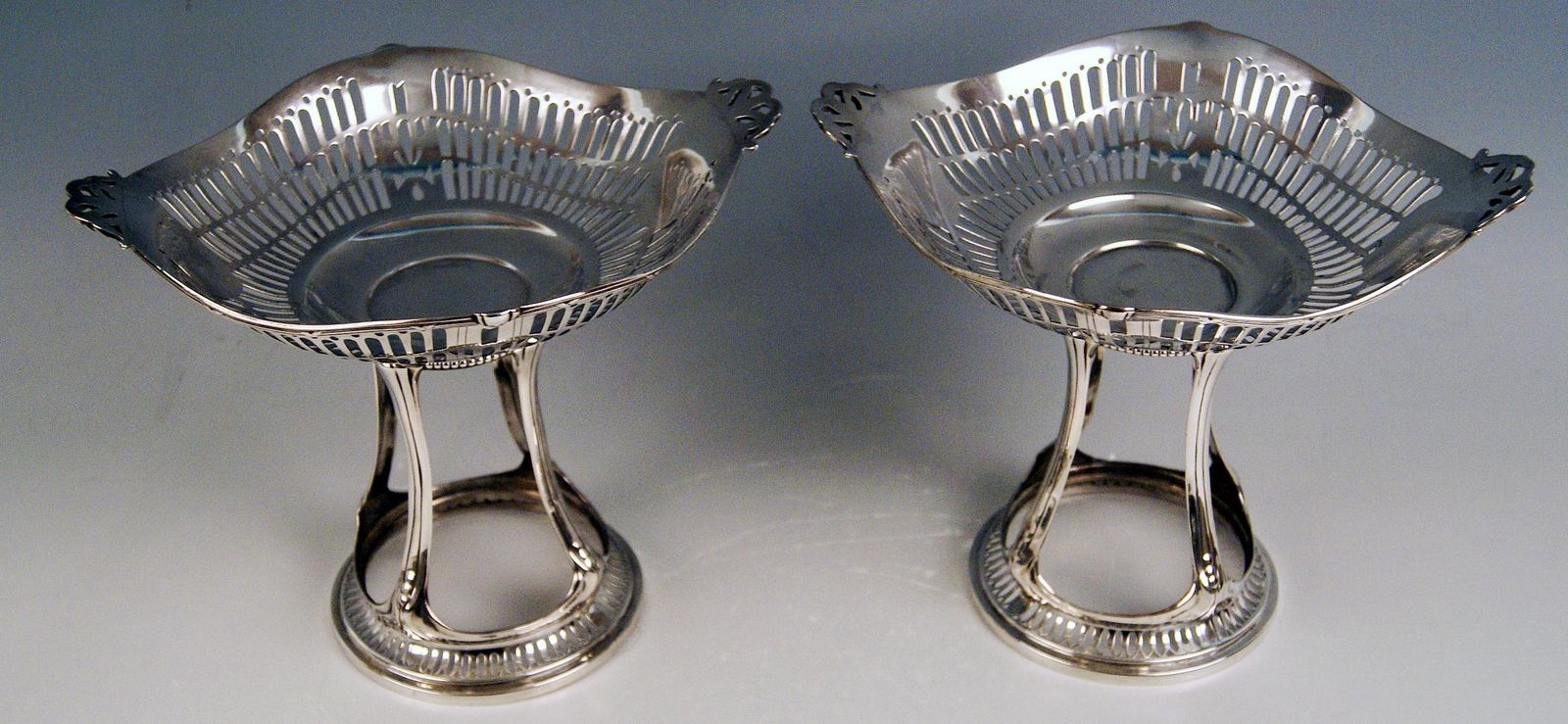 Silver Art Nouveau Pair Of Centrepieces Holders Bruckmann And Sons, Germany 1900 photo for sale