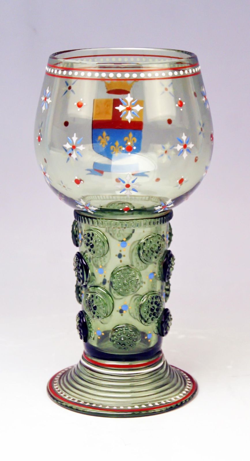 Wine Green Glass Enamel Paintings Coat Of Arms By Lobmeyr Vienna Circa 1910 1915 photo for sale