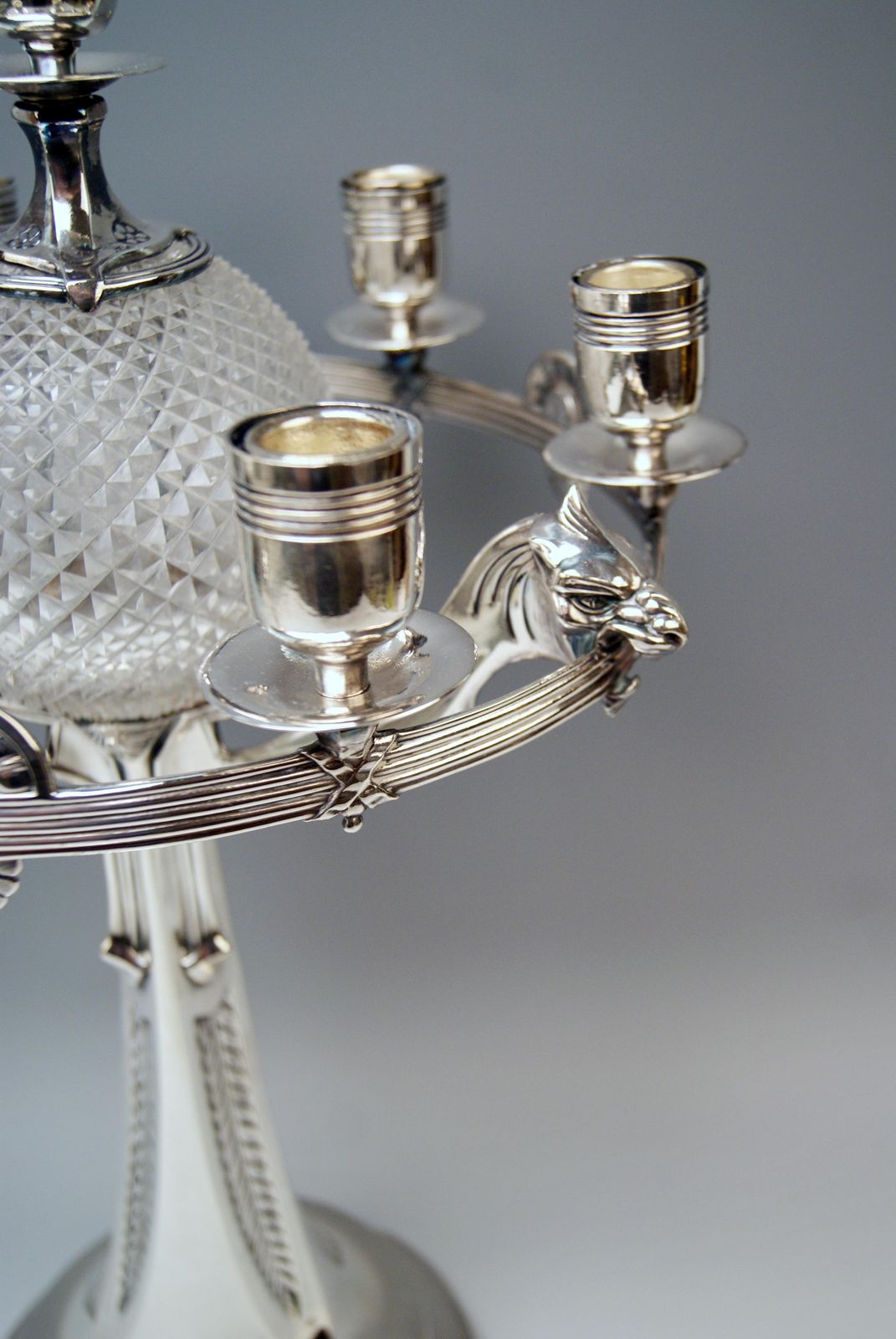 Three Part Table Set Centerpiece Pair Of Candelabras Silver Plated, Germany 1915 photo 7816.0