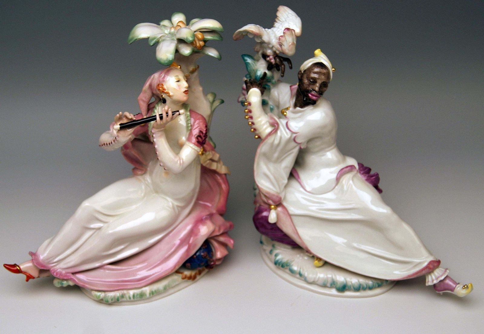 Meissen Pair Of Oriental Figurines A 1146 67073 Scheurich Made 20th Century photo for sale