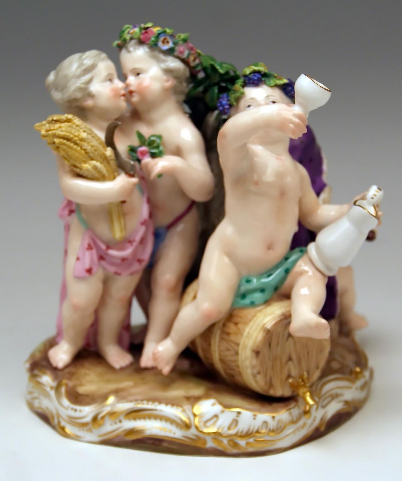Meissen Cherubs Four Seasons Figurines Model 1068 Kaendler Made, Circa 1870 photo furniture
