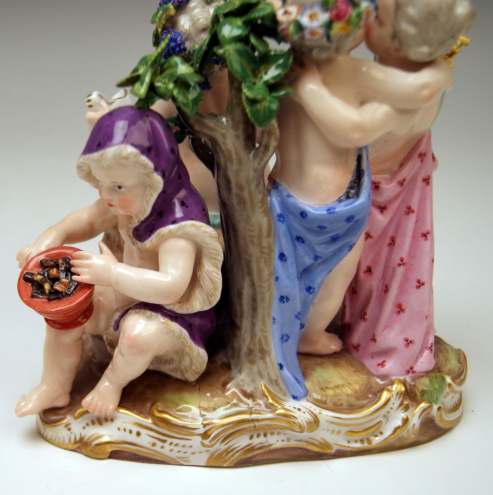 Home Decor Meissen Cherubs Four Seasons Figurines Model 1068 Kaendler Made, Circa 1870 photo