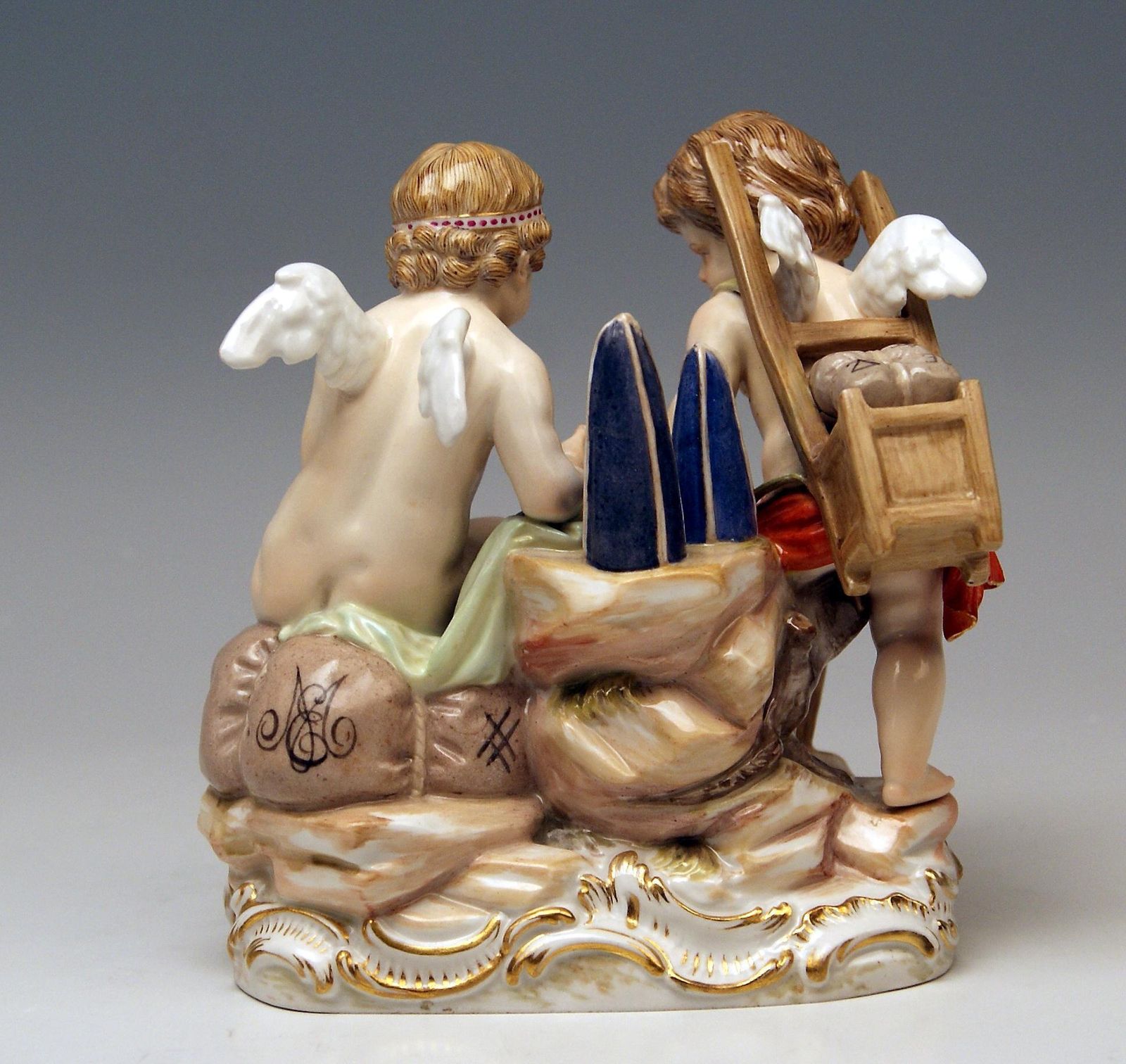 Meissen Figurines Cherubs Allegory Of Trading Model C42 By Schoenheit photo 2575.0