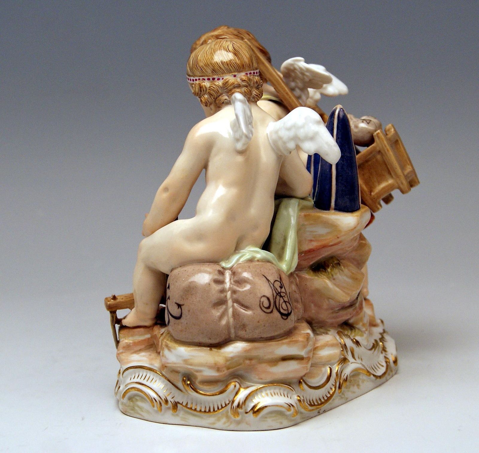 Meissen Figurines Cherubs Allegory Of Trading Model C42 By Schoenheit photo vinterior