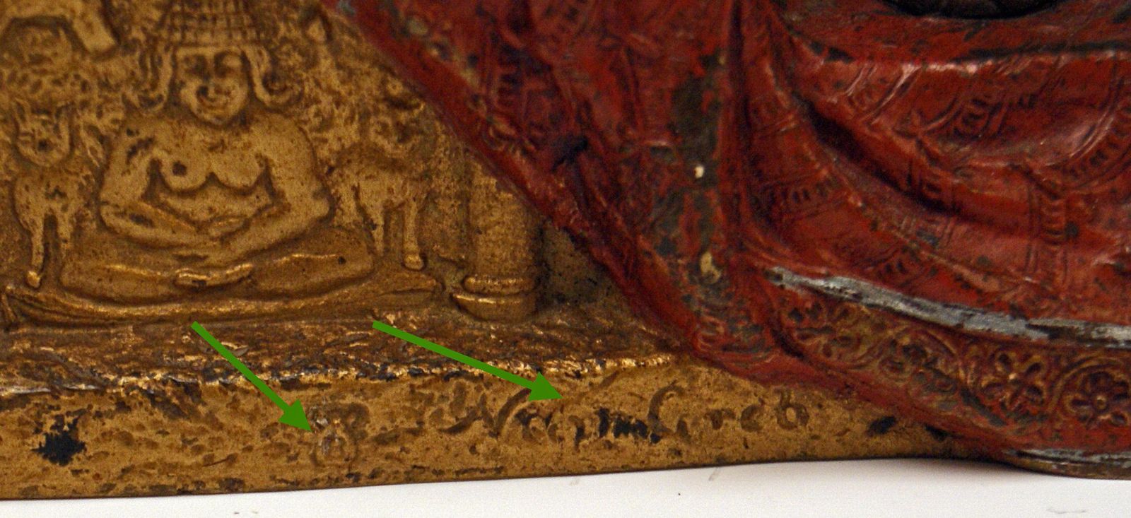 photo furniture Vienna Bergman Bronze Indian Man On Elephant Inkstand Inkwell Inkpot, Circa 1880