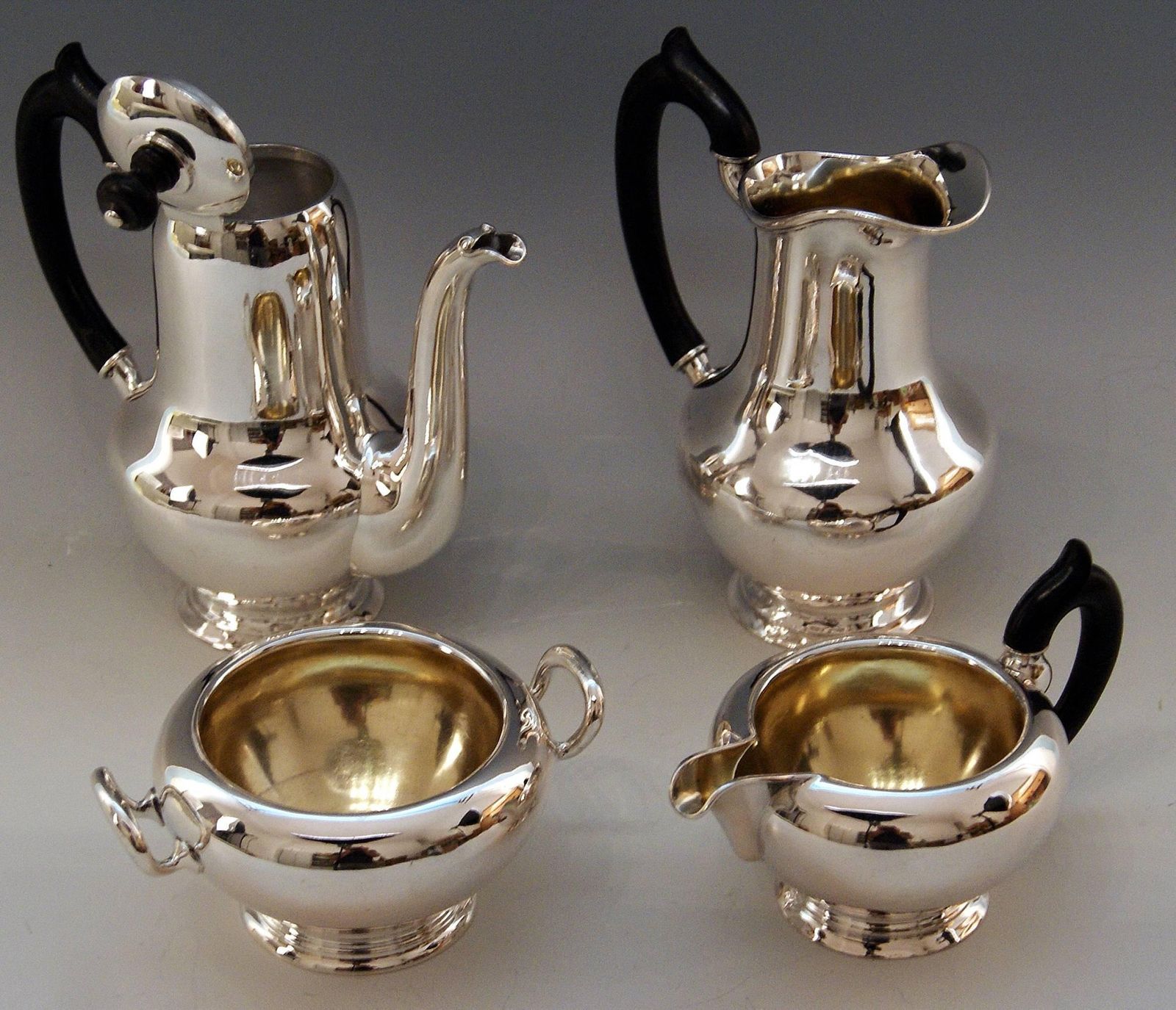 Silver Austria Vienna Coffee Pot Milk Pot Sugar Bowl Creamer Klinkosch 1922 1925 photo Home Decor
