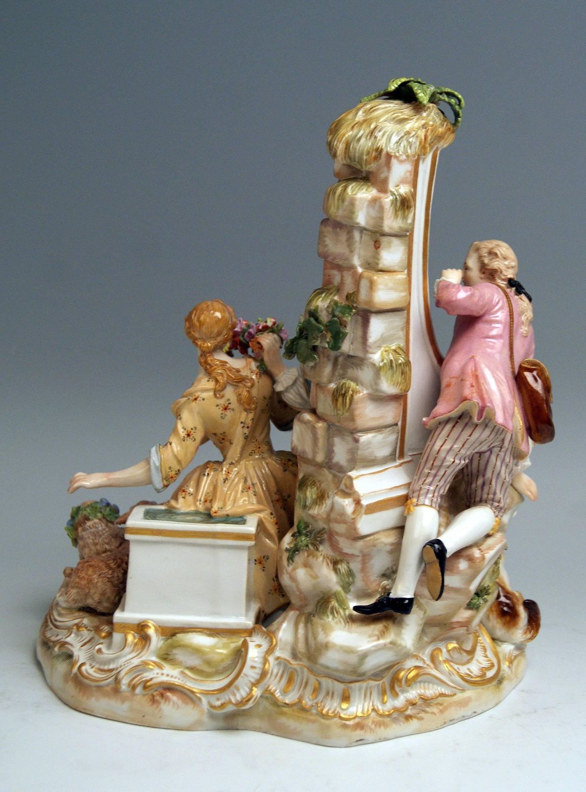 Meissen Shepherds Figurines Model 2870 Johann Joachim Kaendler, Circa 1850 photo for sale