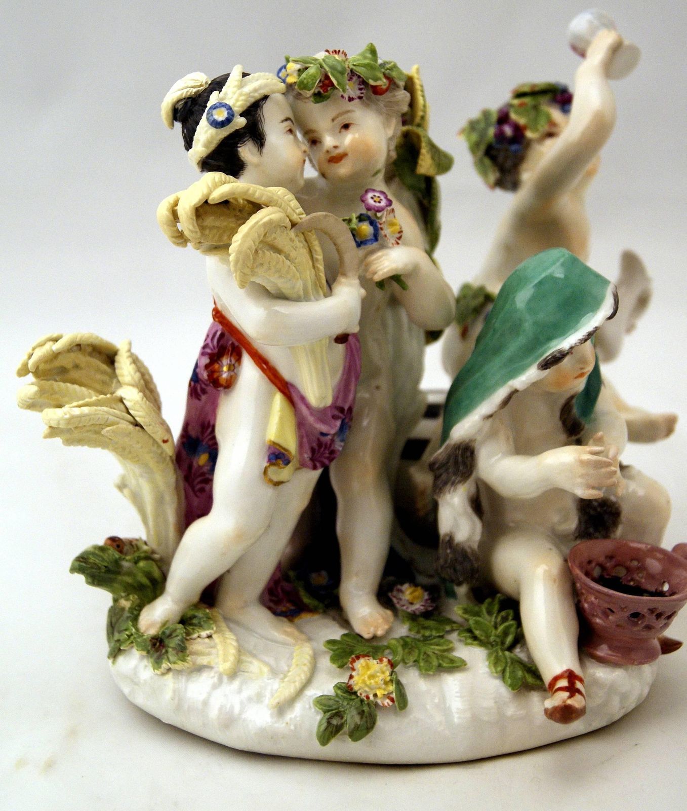 Meissen Gorgeous Figurine Group The Four Seasons Cherubs By Kaendler C. 1755 60 photo 5145.0