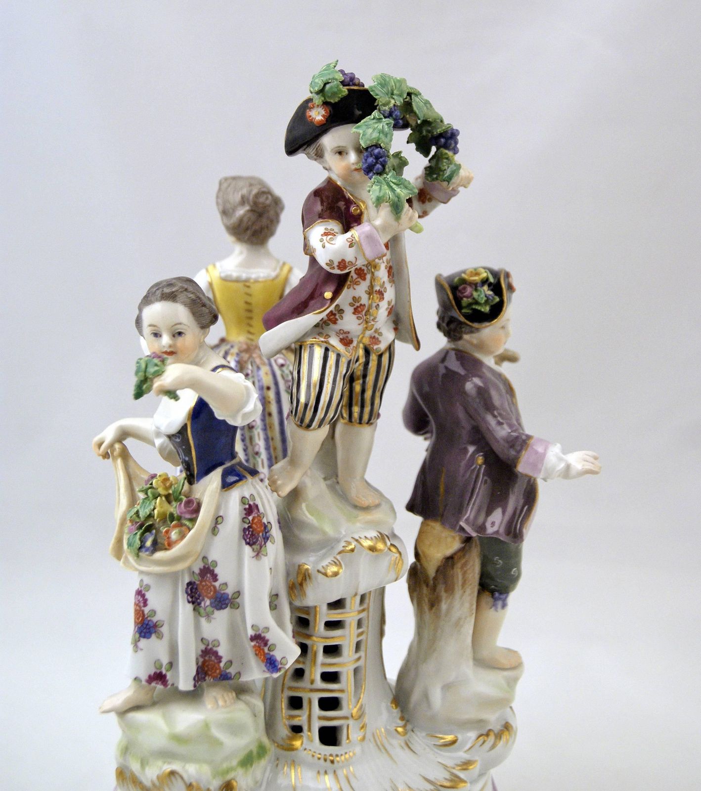 Meissen Gorgeous Figurine Group Four Gardener Children By Kaendler, Circa 1870 photo 3730.0