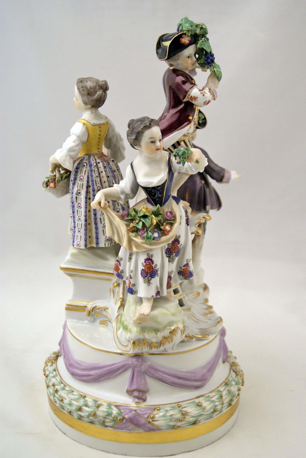 Meissen Gorgeous Figurine Group Four Gardener Children By Kaendler, Circa 1870 photo vinterior