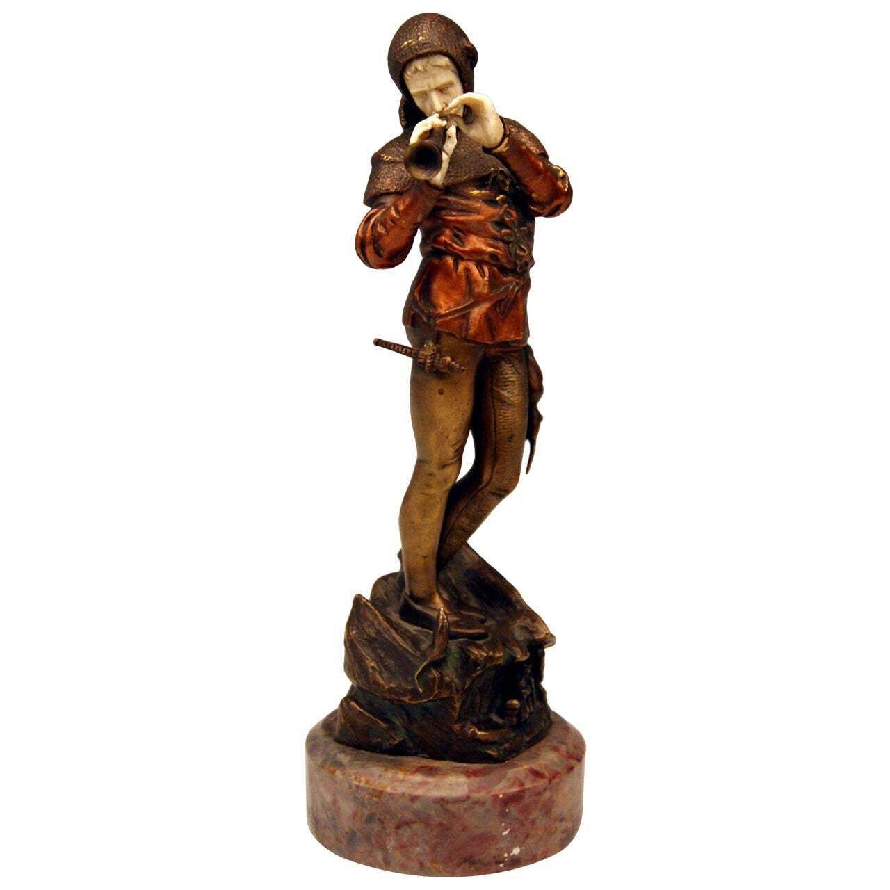 French Bronze Vintage Pied Piper Of Hamelin By Eugène Barillot, Circa 1890