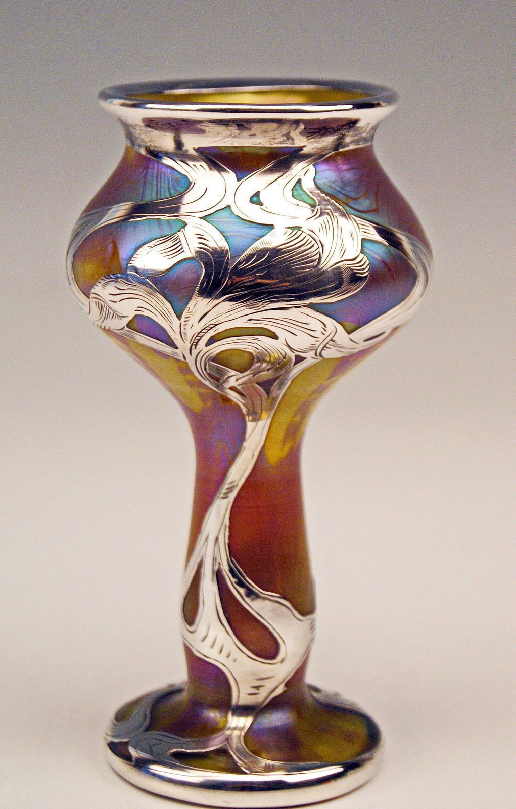 Vase Loetz Widow Art Nouveau Phaenomen Gre Silver Overlay, Circa 1900 photo 6039.0