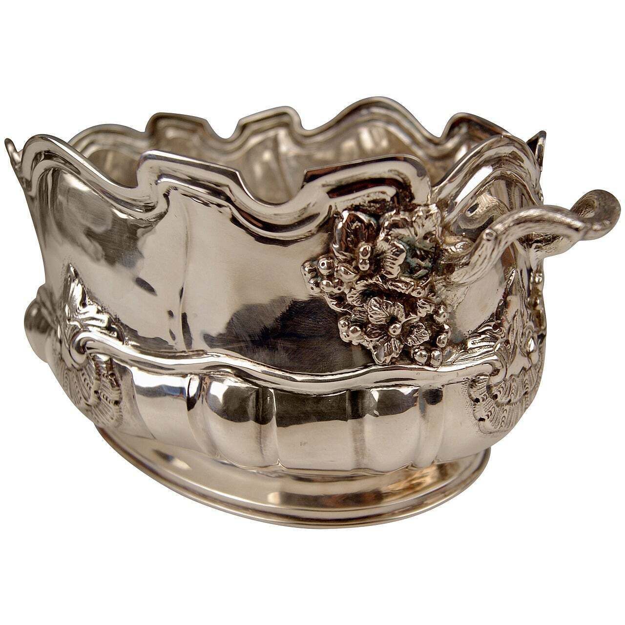 Silver Swiss Wine Cooler Bottle Holder Made In Geneva, Switzerland, Circa 1900