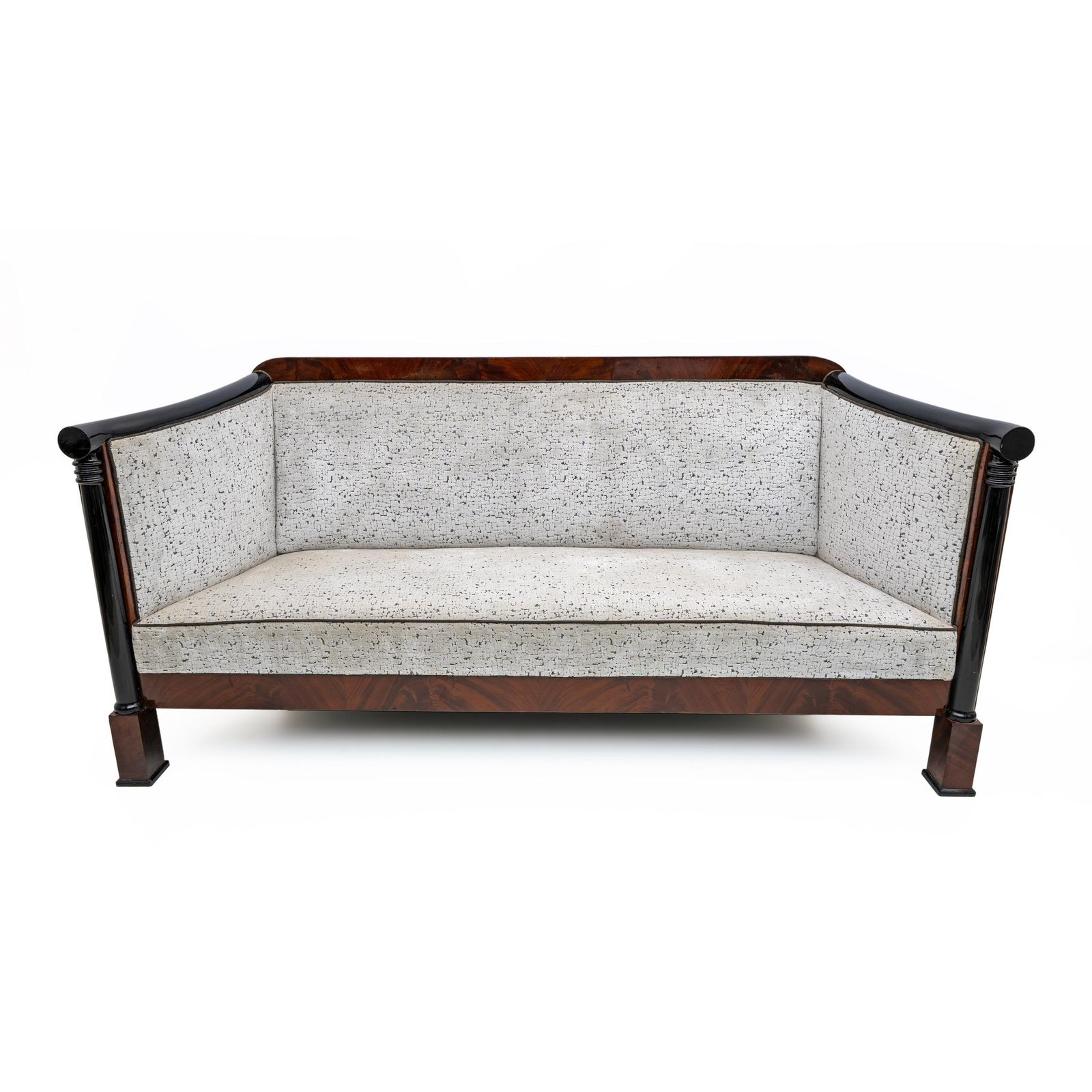 19th Century Biedermeier Mahogany Feather Two Armchairs And Sofa Vienna 1840 photo furniture