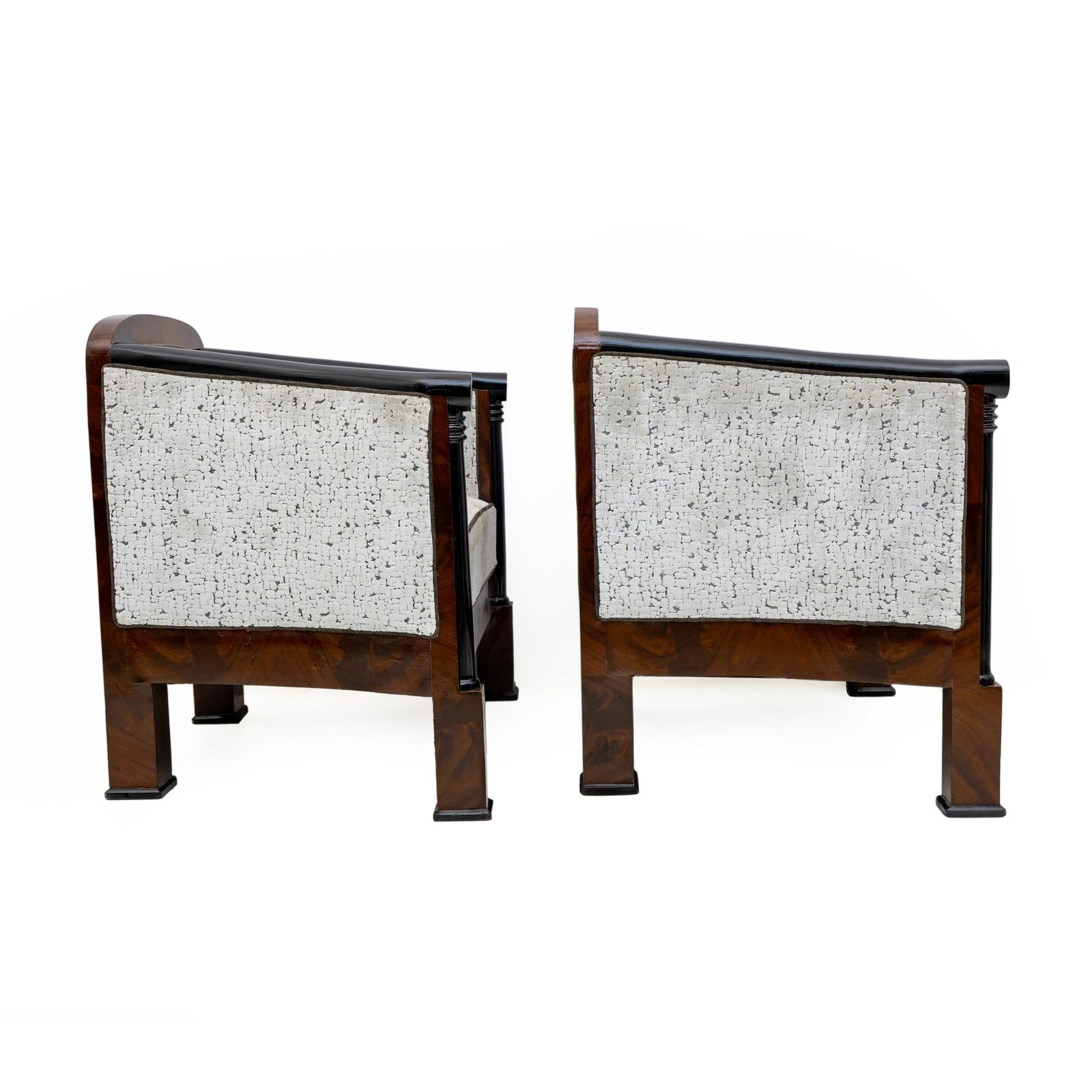 photo vintage 19th Century Biedermeier Mahogany Feather Two Armchairs And Sofa Vienna 1840