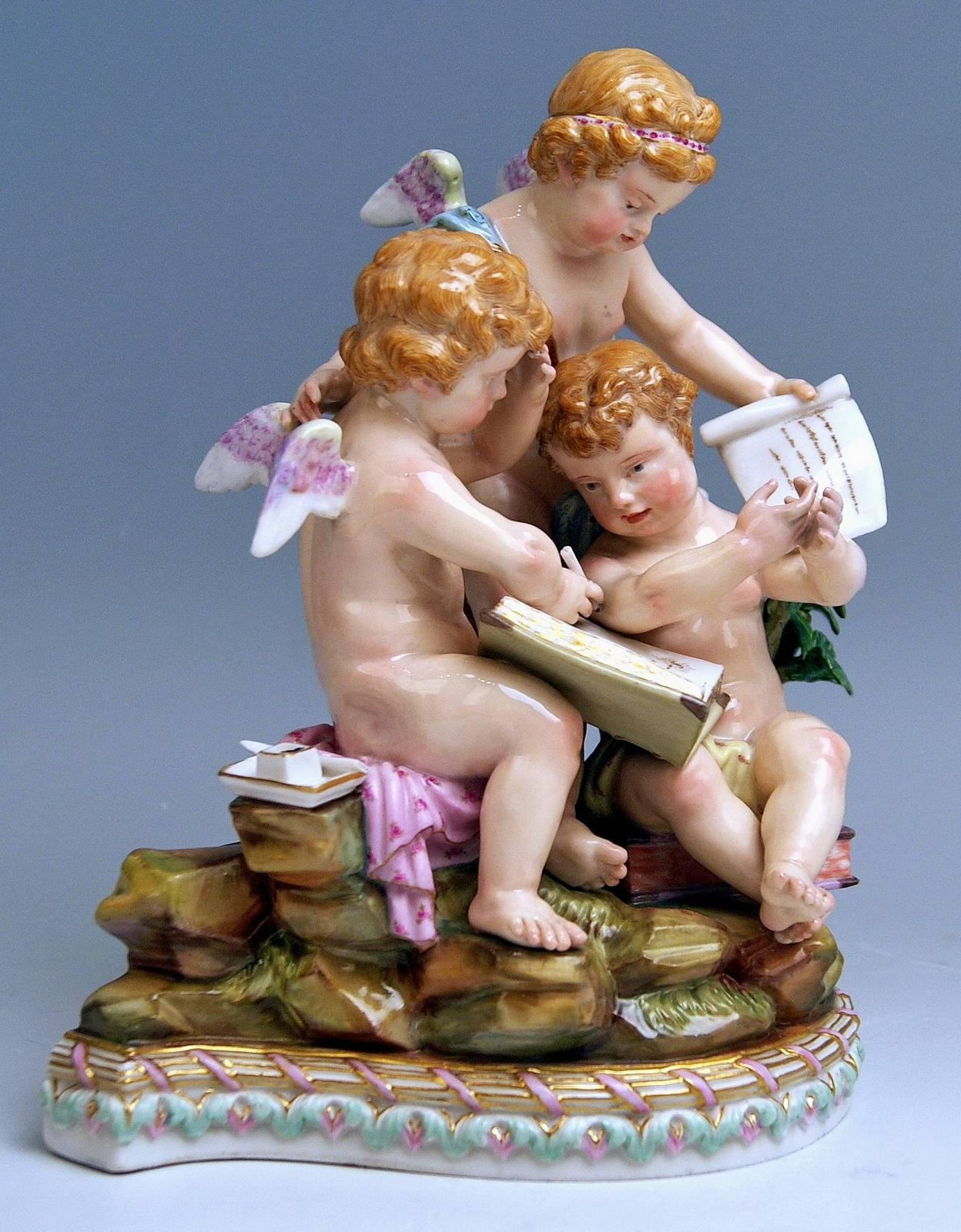 Meissen Figurines Cherubs Allegory Of Arithmetic Model 12 By Acier, Circa 1860 photo furniture