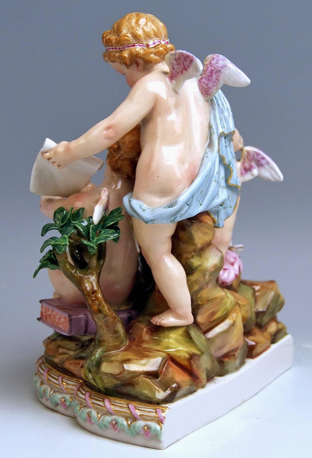 Meissen Figurines Cherubs Allegory Of Arithmetic Model 12 By Acier, Circa 1860 photo Home Decor