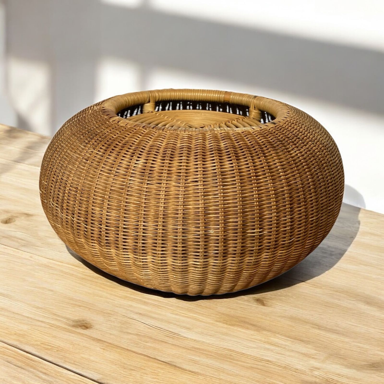 Mid Century Rustic Wicker Or Rattan Plant Stand photo buy