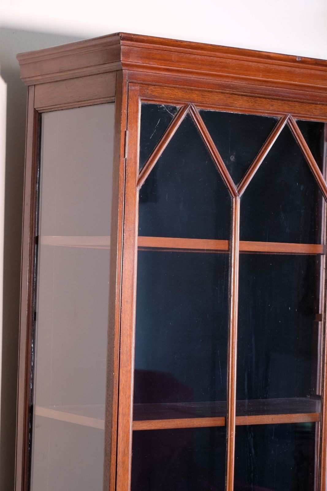 photo furniture Mahogany Astral Glazed Wall Display Cupboard C 1910