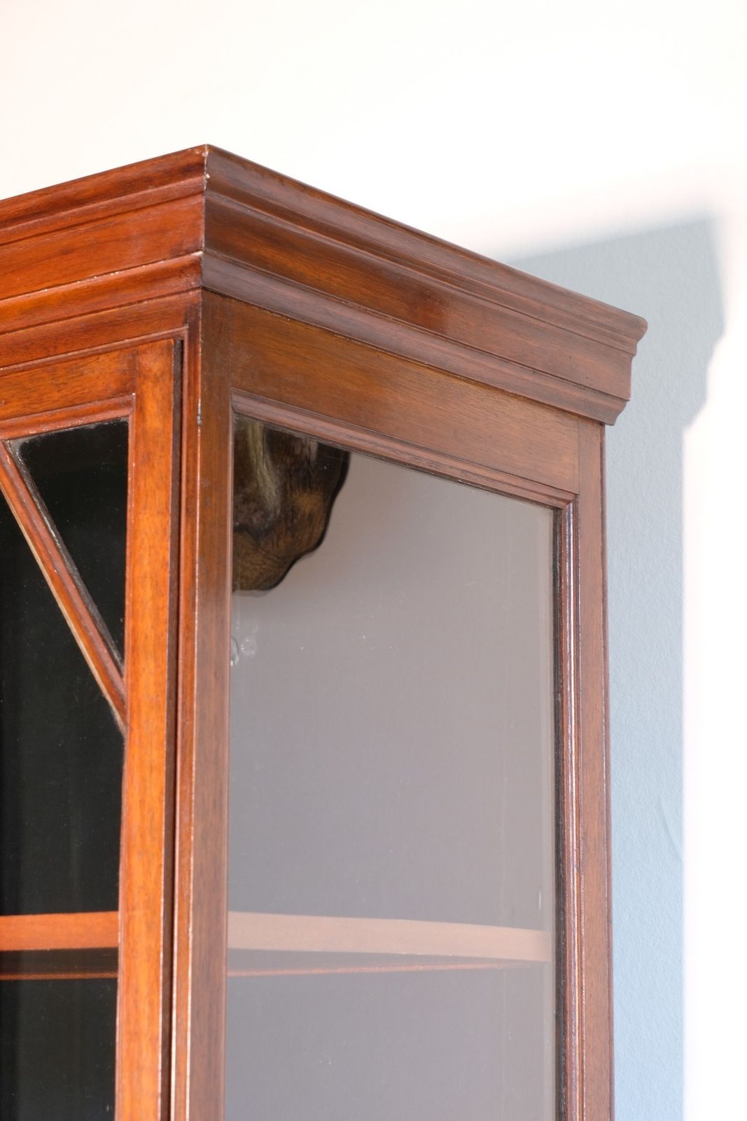 photo vinterior Mahogany Astral Glazed Wall Display Cupboard C 1910