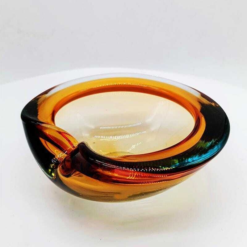1960s Ashtray Or Catch All In Murano Glass By Flavio Poli For Seguso. Made In Italy. photo vinterior