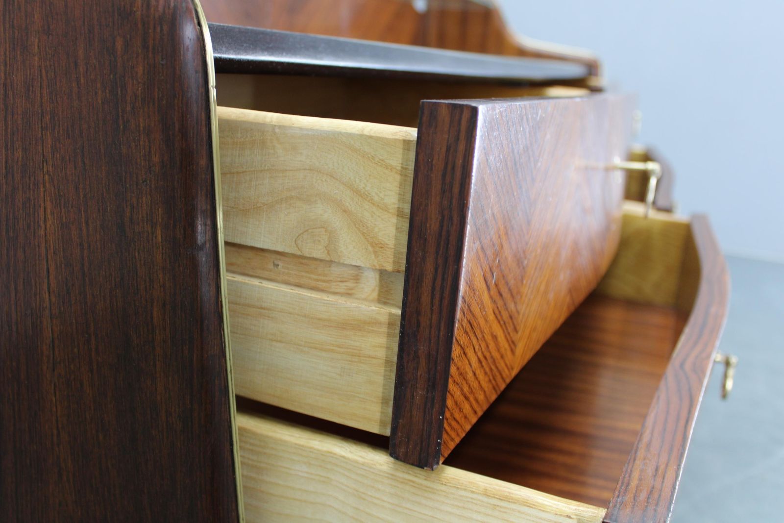 1950s Organic Italian Sideboard With Glass Top And 4 Drawers photo buy
