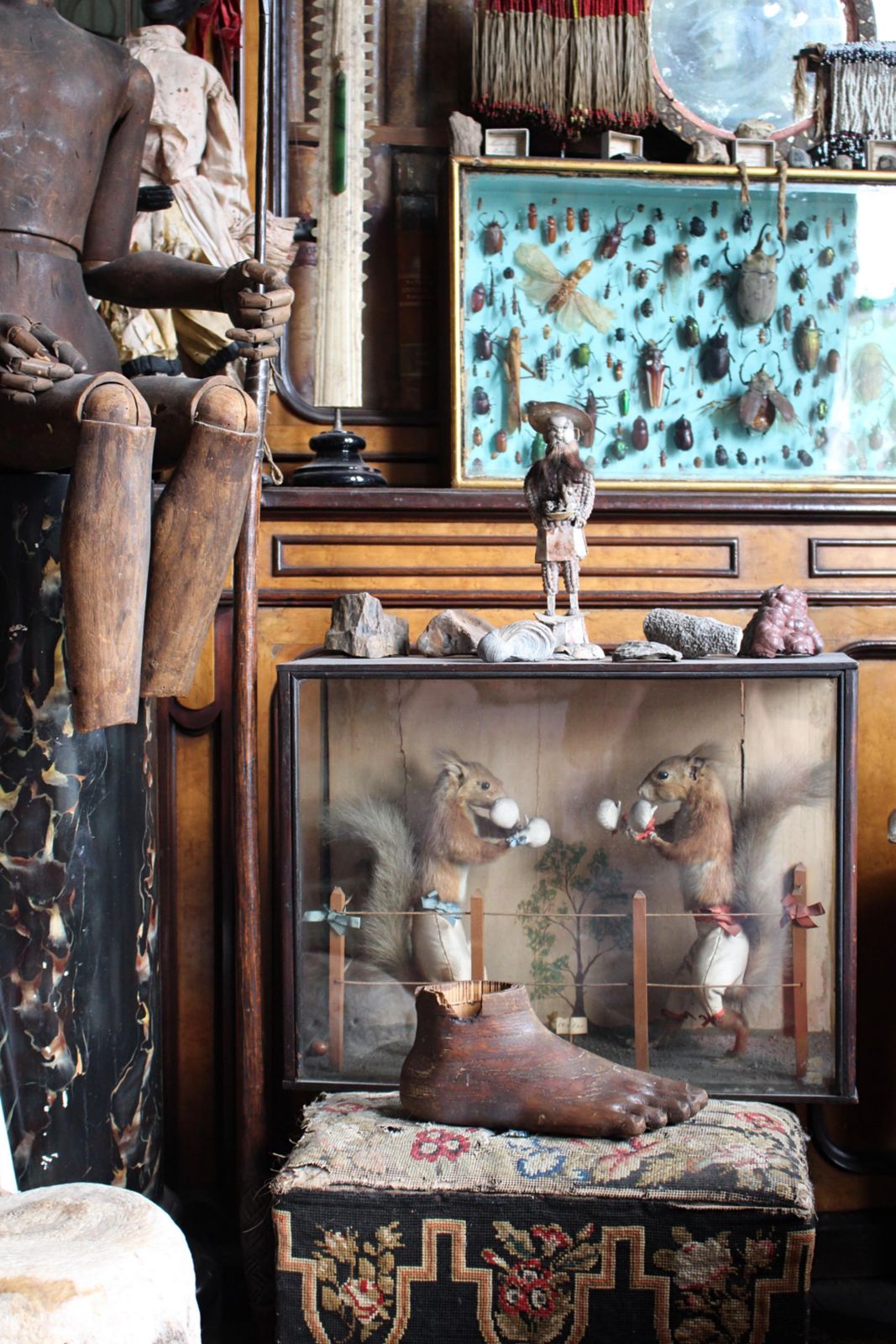 Home Decor 19th Century French Full Size Lay Figures Carved Wooden Foot Artist Mannequin photo