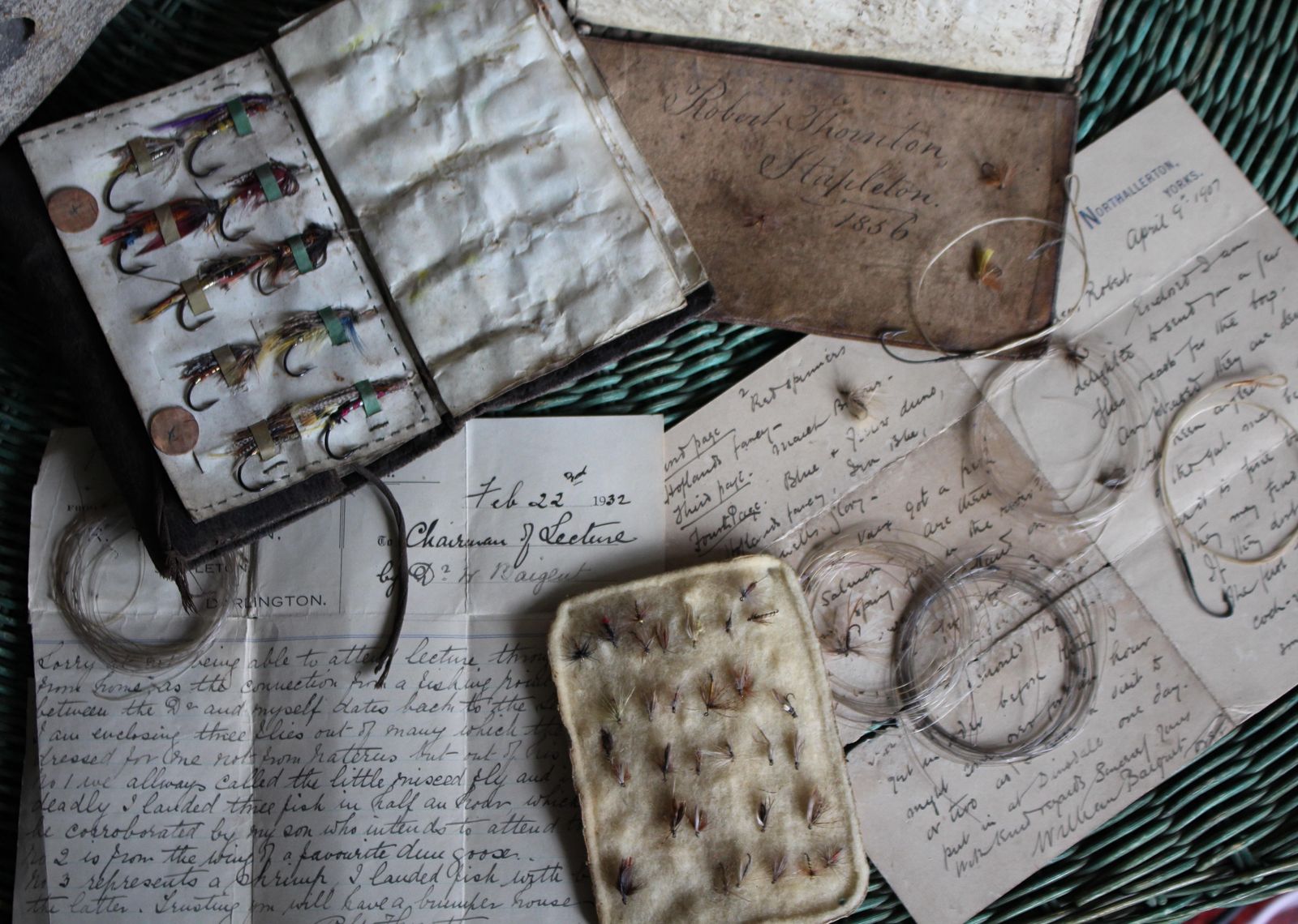 19th Century Extensive Collection Of Fly Fishing Files & Ephemera 1856 1862 photo furniture