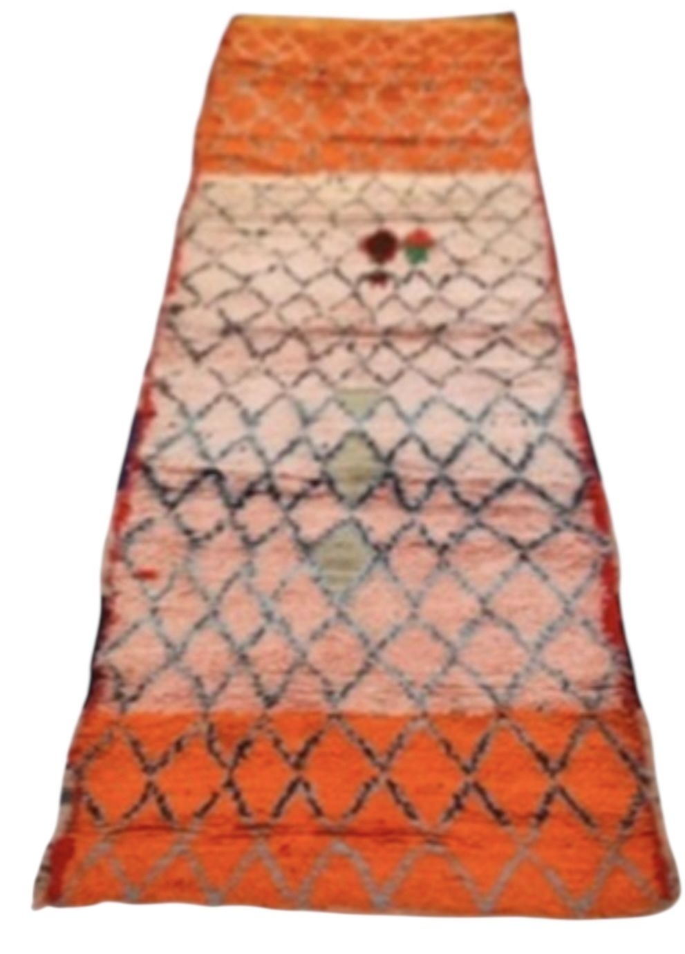 Vintage Moroccan Azilal Mid Century Rug Hand Knotted Lozenge Wool Carpet photo 2495.0