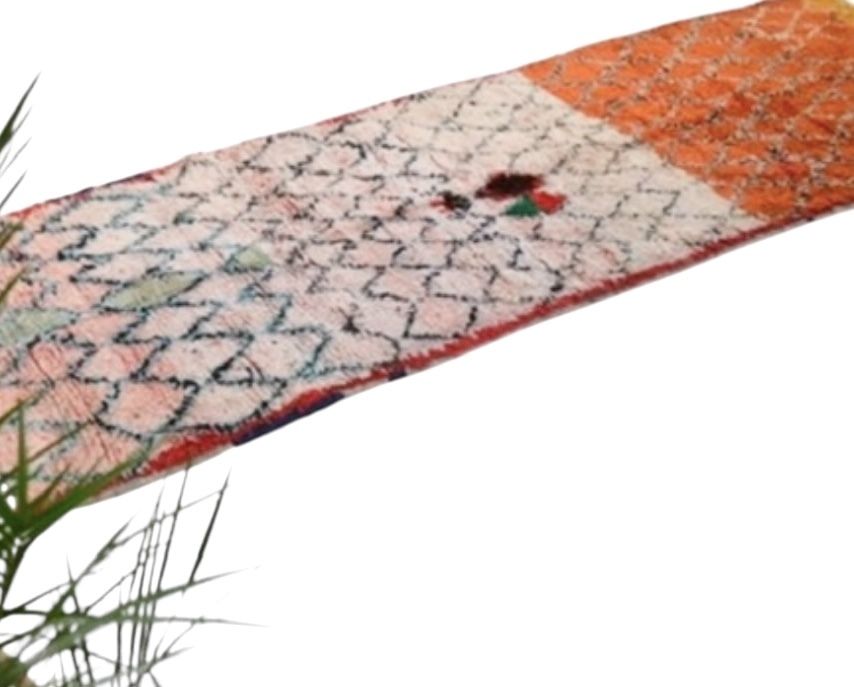 Vintage Moroccan Azilal Mid Century Rug Hand Knotted Lozenge Wool Carpet photo vinterior