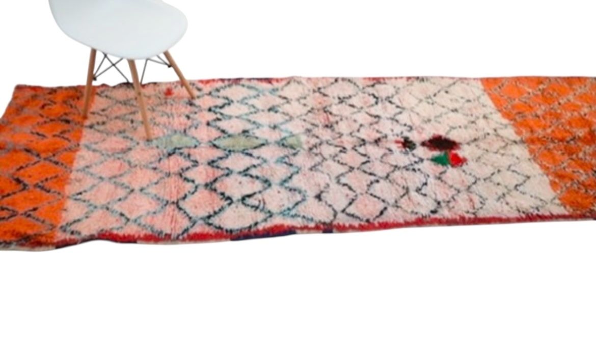 Vintage Moroccan Azilal Mid Century Rug Hand Knotted Lozenge Wool Carpet photo buy