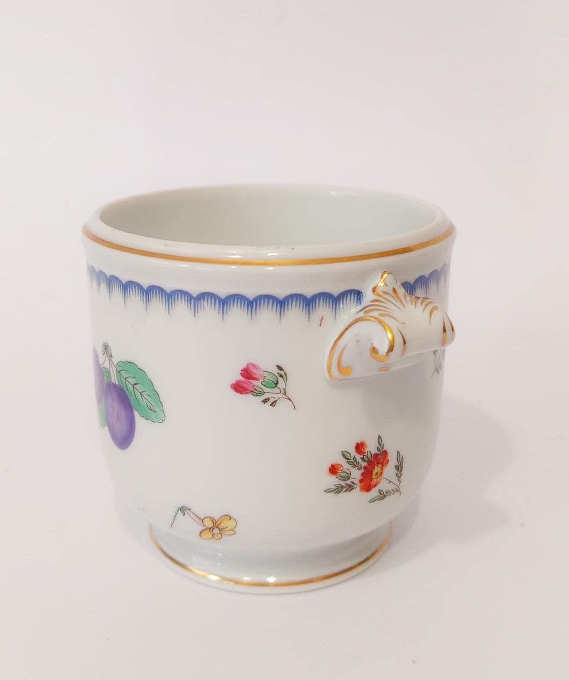 Cache Pot Porcelain Ginori Manifattura Di Doccia Decoration Italian Fruit Vintage Design 1950s photo furniture