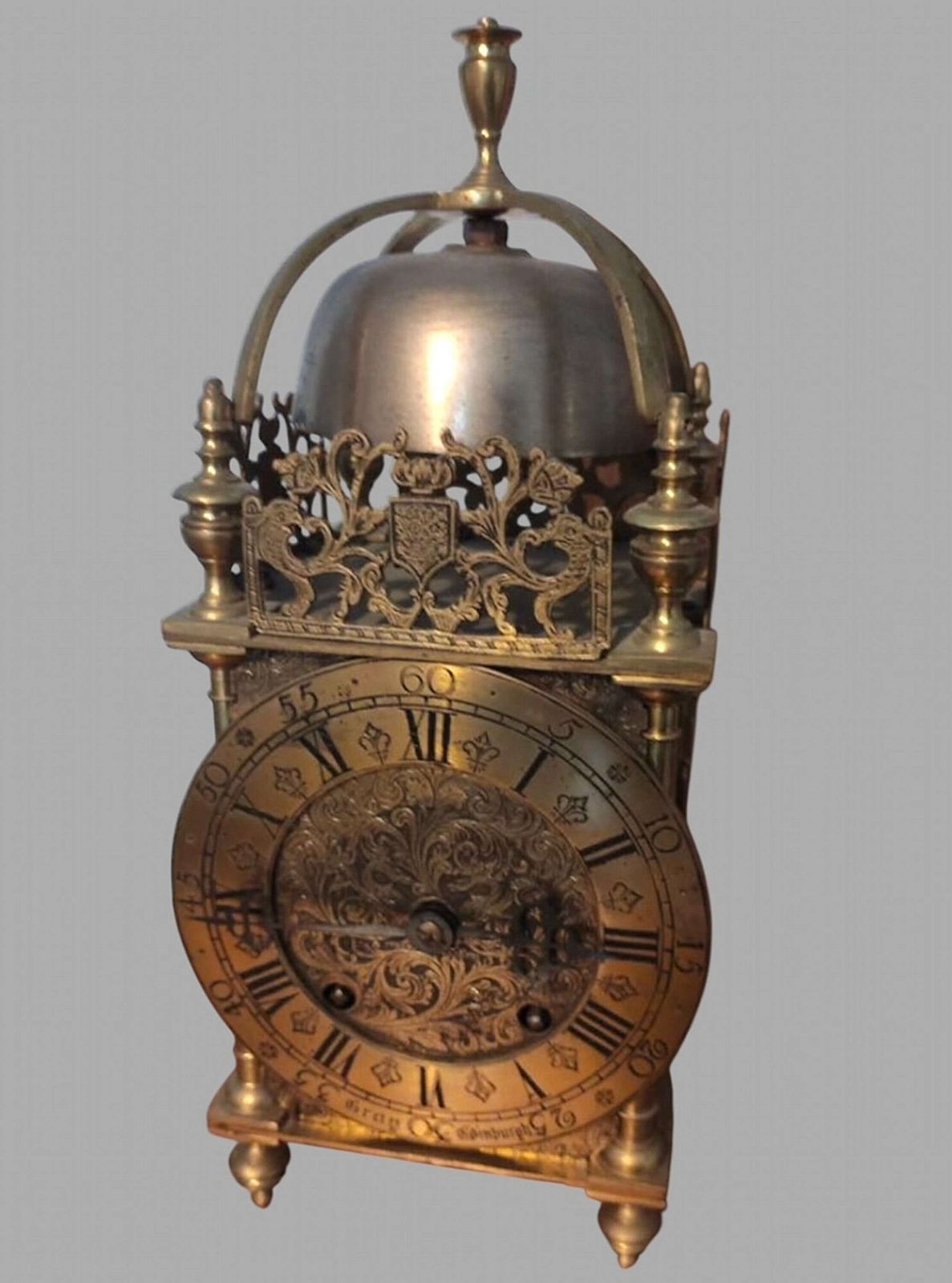 An Attractive Brass Lantern Clock By Gray Of Edinburgh photo furniture