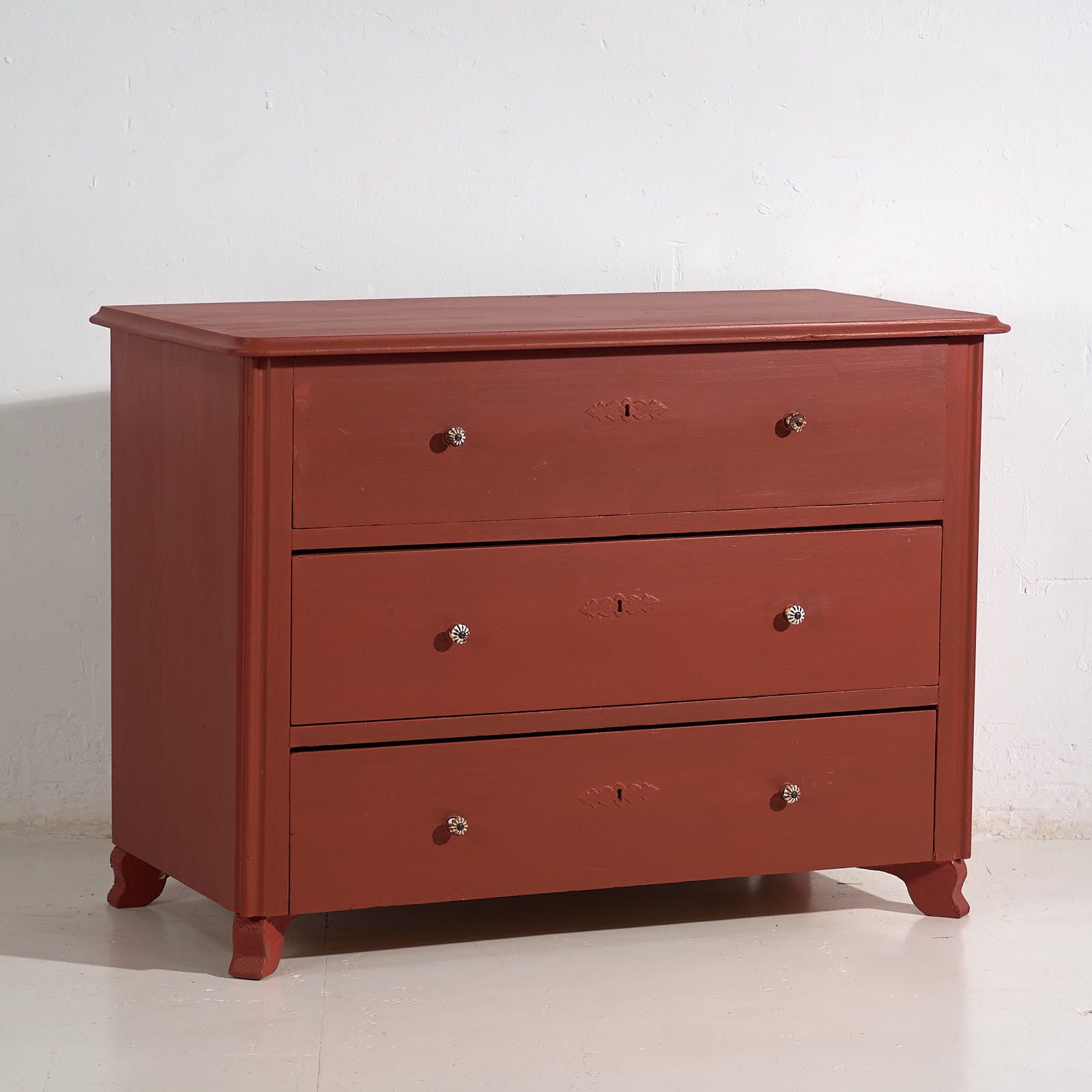 Antique Red Terracotta Chest Of Drawers (C.1920) #91
