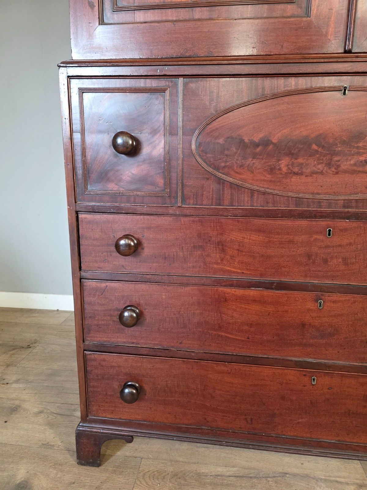 Antique Late George 111 Mahogany Linen Press Circa 1800s photo 1195.0
