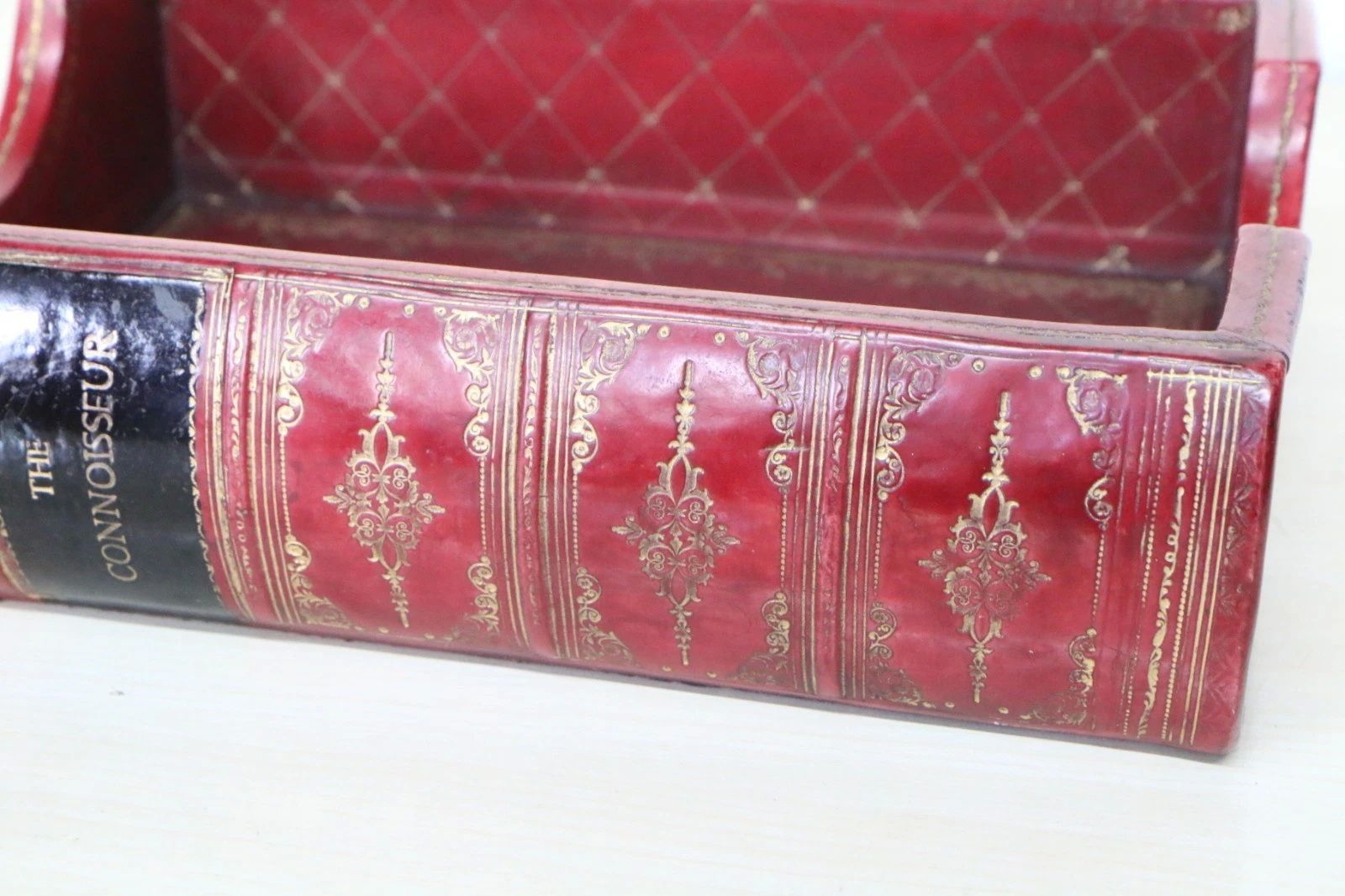 photo furniture A Desktop Letter Paper Holder Modelled On An Antique Red & Gilt Leather Bound Book