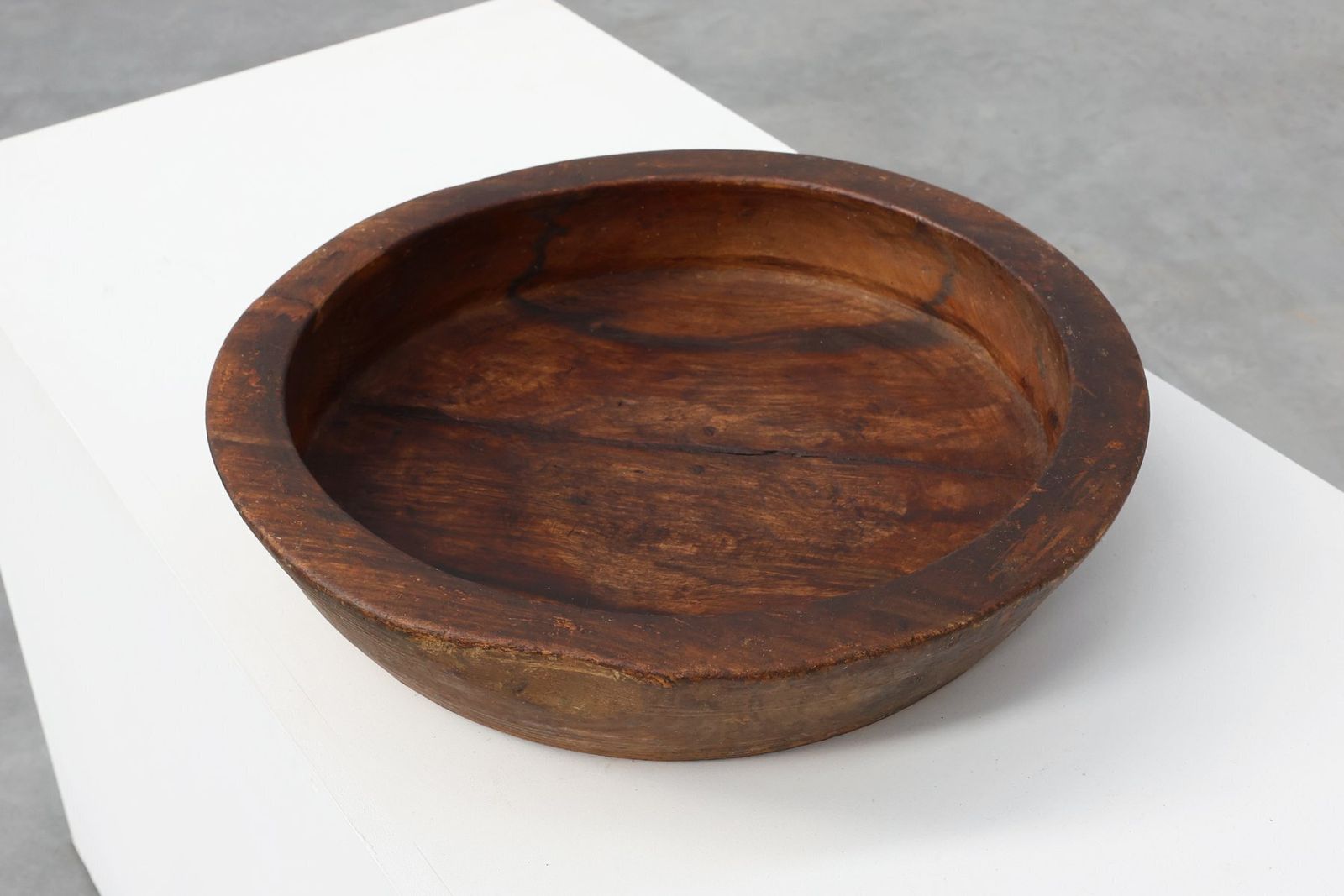 Large Wabi Sabi Style Handcrafted Wooden Bowl, France, 1950s photo for sale