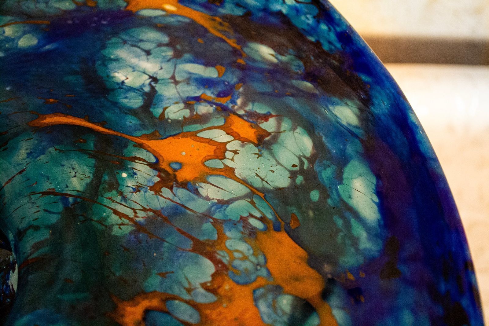 French Art Nouveau Blown Glass Bowl Centerpiece By Charles Schneider, 1920s photo Home Decor