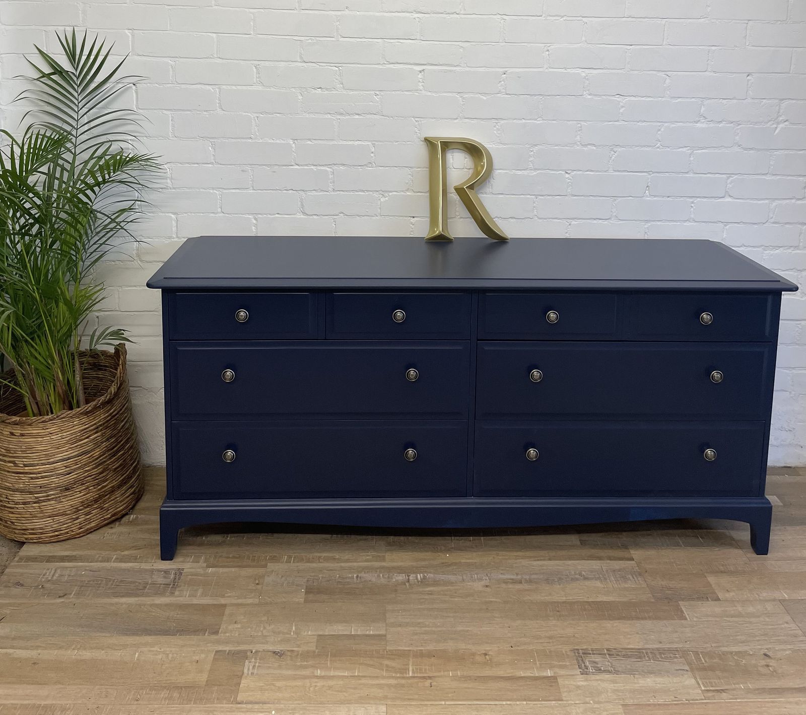 Stag Captains Chest 8 Drawer Painted Navy photo furniture
