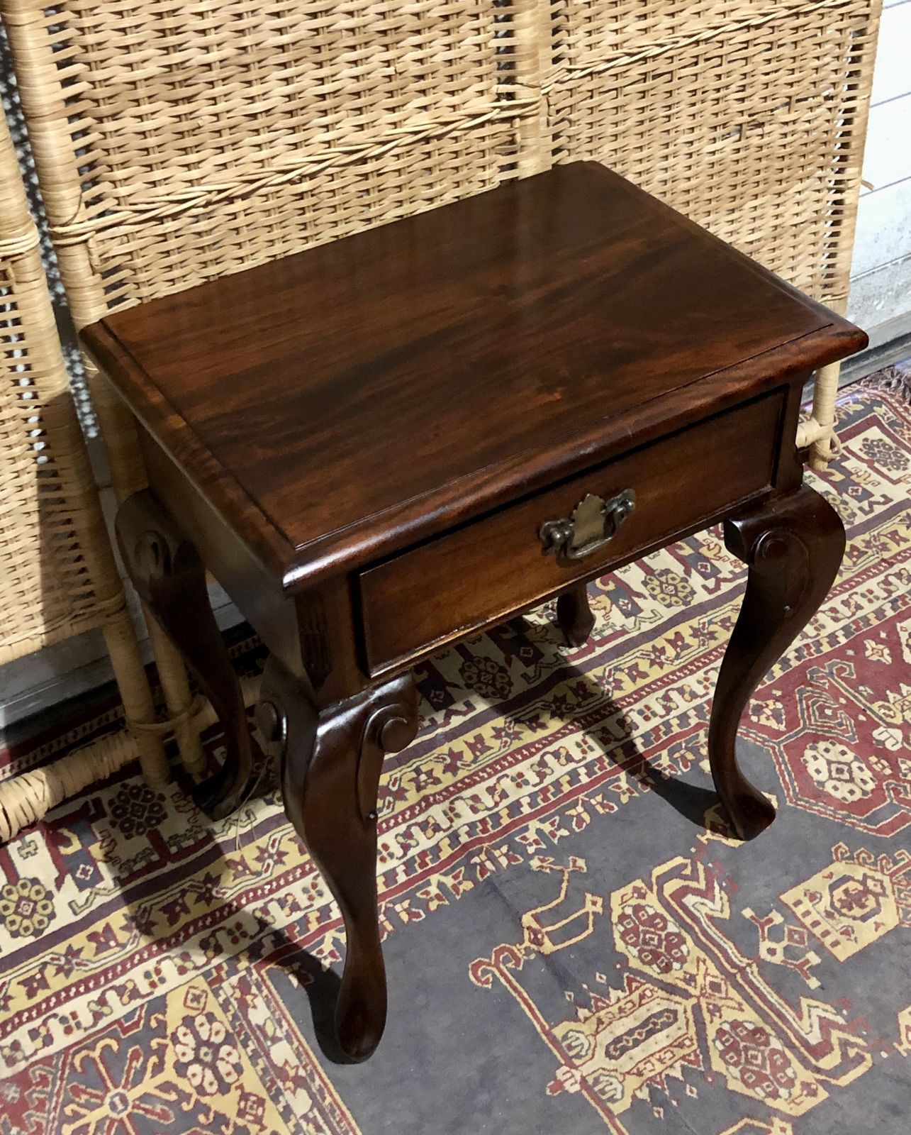 Handsome Small Vintage Bedside Table photo vinterior
