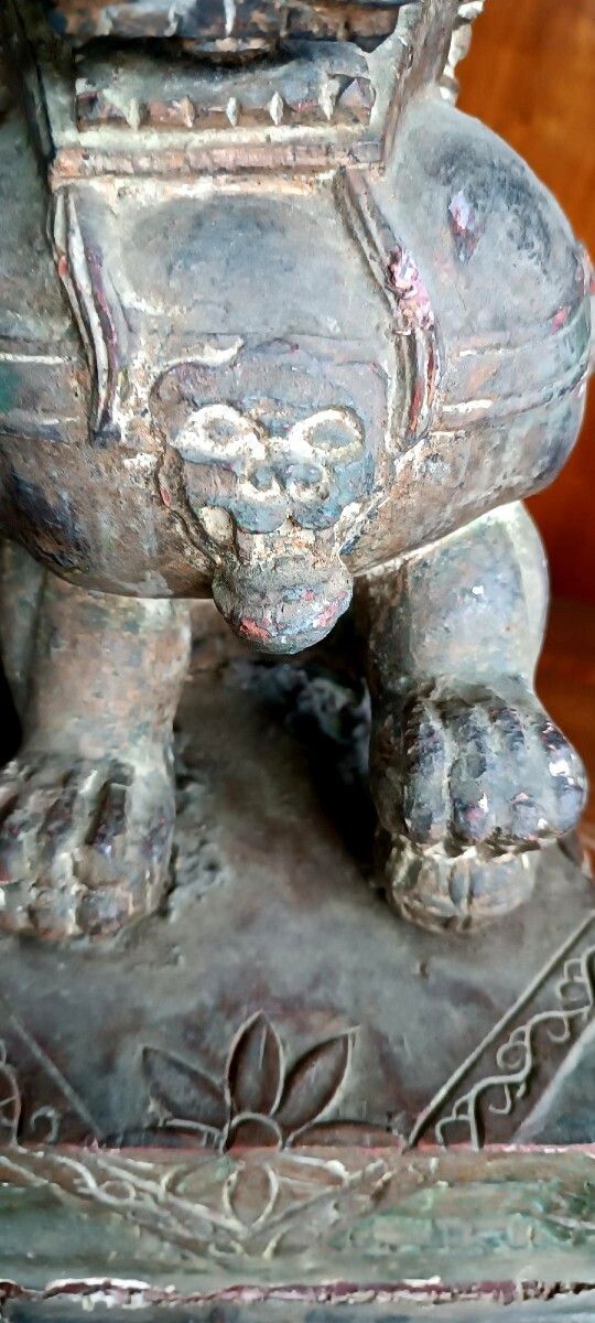 Lacquered Wooden Pho Dog   China, Early 20th Century photo 315.0