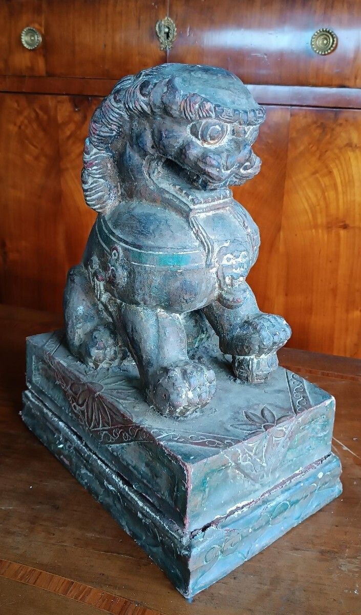 315.0 Lacquered Wooden Pho Dog   China, Early 20th Century photo