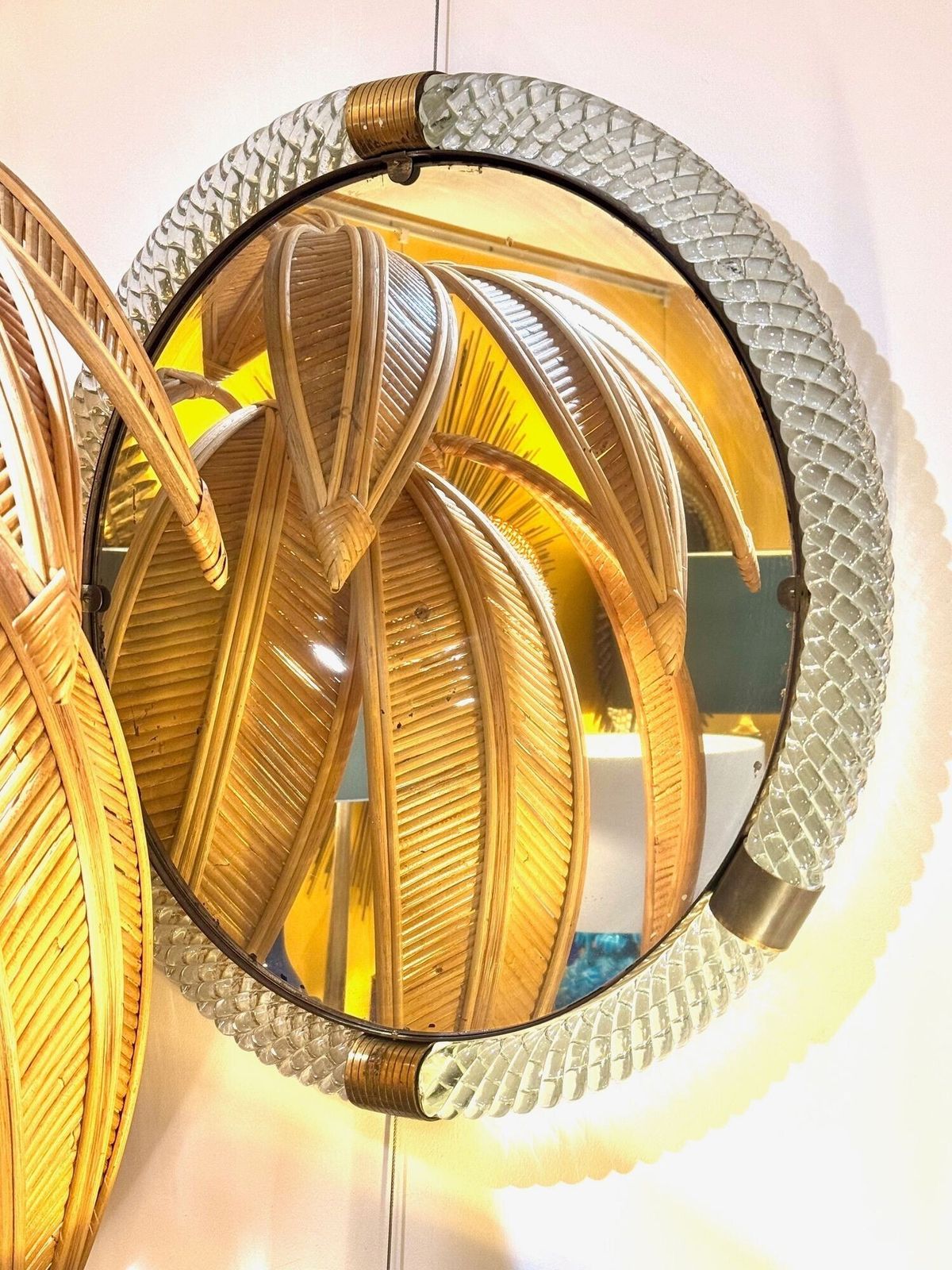 photo furniture A Large 1940s Circular Murano Glass And Brass Mirror By Barovier And Toso