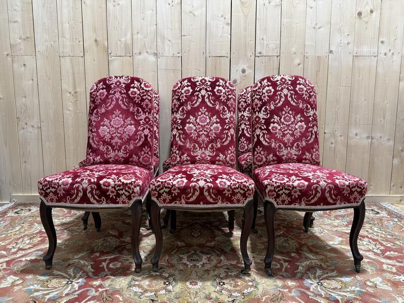 Suite De 6 Chaises époque Napoléon III En Acajou