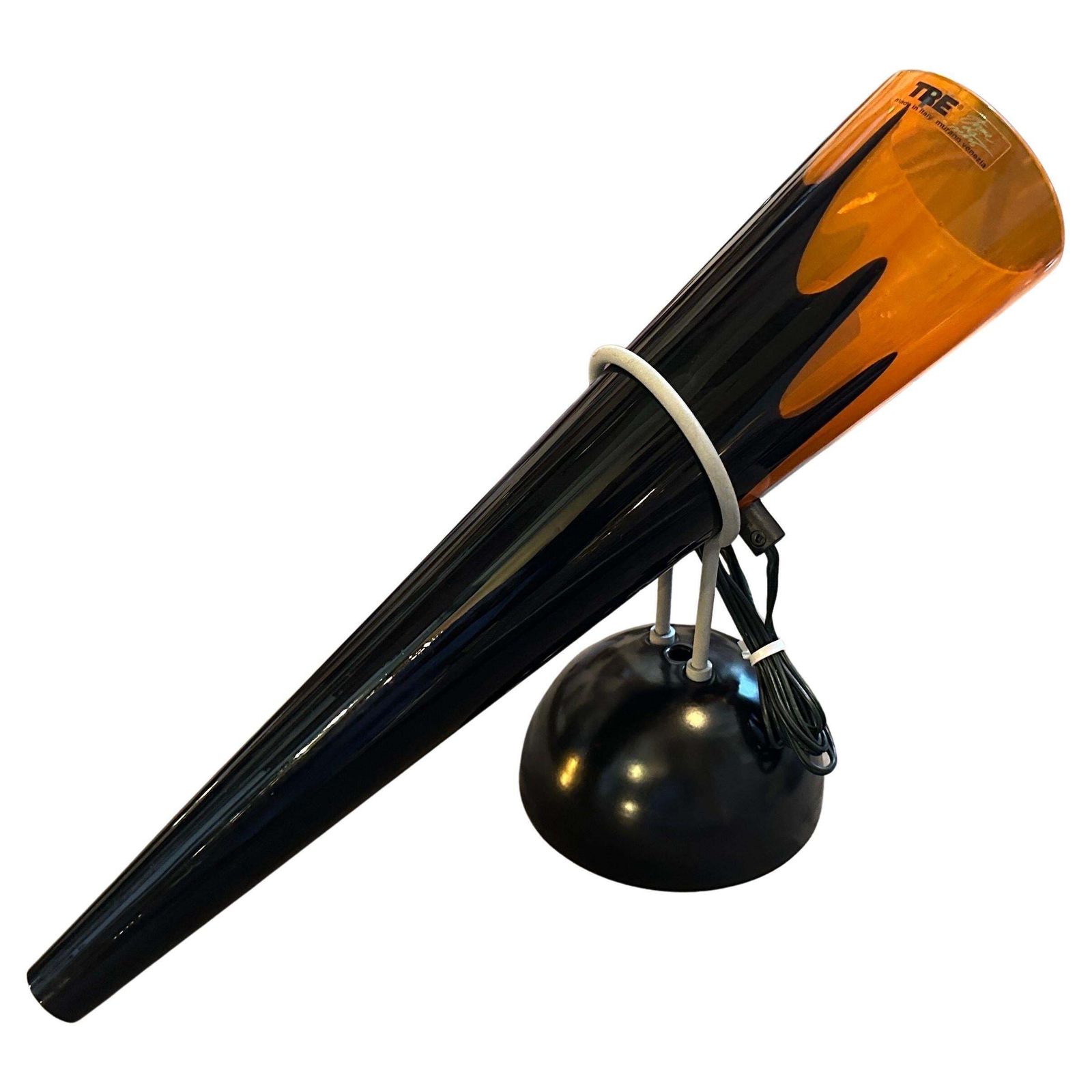 1980s Post Modern Orange And Black Murano Glass And Metal Wall Sconce By I Tre photo furniture